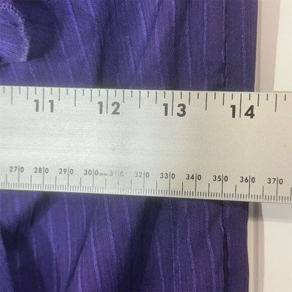 IZ Byer California Ruffle Halter Top M Purple Sheer Y2K Party Tie Neck Blouse - Picture 3 of 8